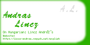 andras lincz business card